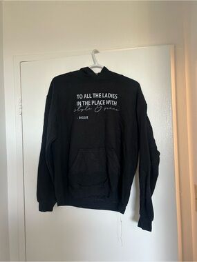 Black Graphic Hoodie with Biggie Smalls Quote
